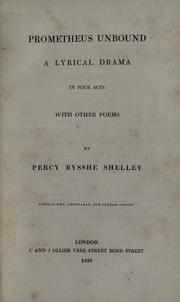 Cover of: Prometheus unbound by Percy Bysshe Shelley