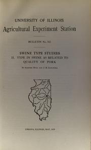 Cover of: Swine type studies.