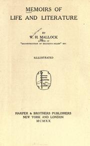 Cover of: Memoirs of life and literature by W. H. Mallock