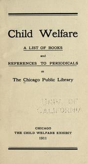 Cover of: Child welfare by Chicago Public Library