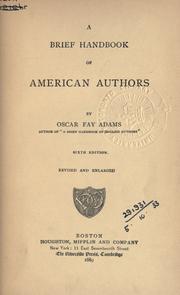 Cover of: A brief handbook of American authors. by Oscar Fay Adams