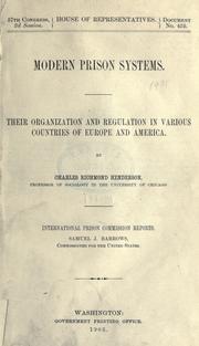 Cover of: Modern prison systems. by Charles Richmond Henderson