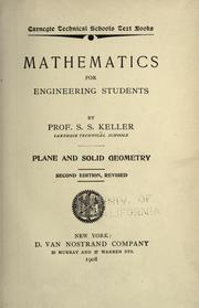 Cover of: Mathematics for engineering students by S. S. Keller