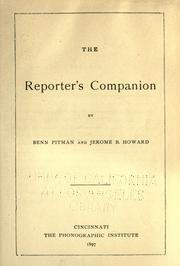 Cover of: The reporter's companion by Benn Pitman