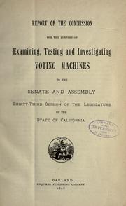 California. Commission for examining voting machines