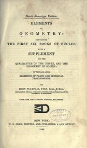 Cover of: Elements of geometry