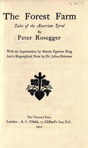 Cover of: The forest farm by Peter Rosegger
