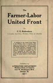 Cover of: The farmer-labor united front