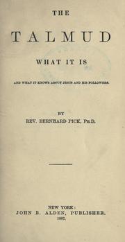 Cover of: The Talmud by Bernhard Pick