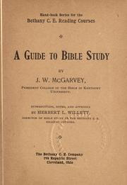 Cover of: A guide to Bible study