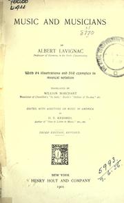 Cover of: Music and musicians by Albert Lavignac