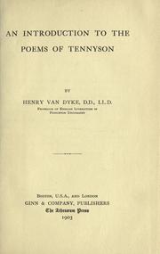 Cover of: An introduction to the poems of Tennyson