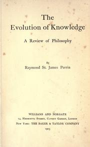 Front cover of The evolution of knowledge by Perrin, Raymond St. James