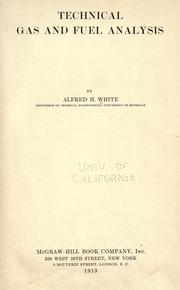 Cover of: Technical gas and fuel analysis