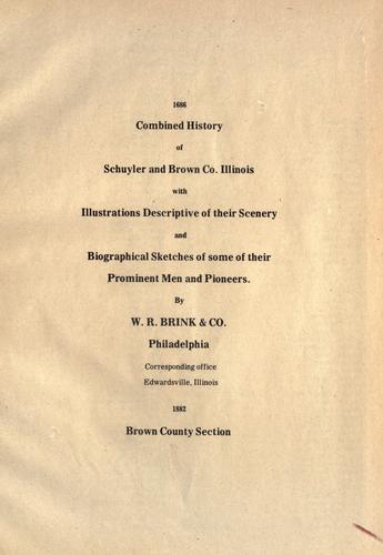 Index of History of Schuyler and Brown Counties, Illinois by 