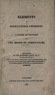 Elements of agricultural chemistry by Sir Humphry Davy