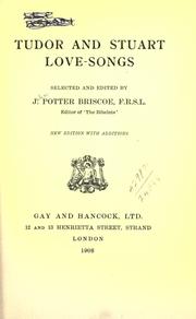 Cover of: Tudor and Stuart love songs by John Potter Briscoe