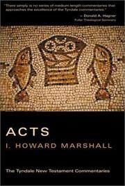 Cover of: The Acts of the Apostles by I. Howard Marshall