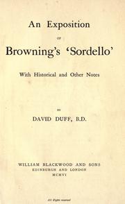 Cover of: exposition of Browning's 'Sordello': with historical and other notes.