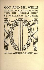 Cover of: God and Mr. Wells by William Archer