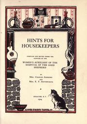 Cover of: Hints for housekeepers by Andrews, Charles Mrs.
