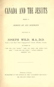 Cover of: Canada and the Jesuits by Wild, Joseph, Wild, Joseph