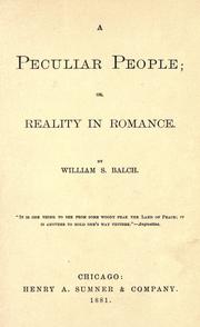 Cover of: A peculiar people