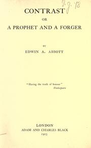 Cover of: Contrast, or, A prophet and a forger