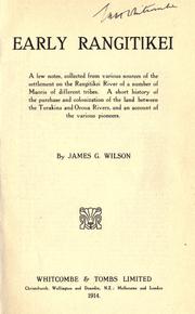 Early Rangitikei by Wilson, James Glenny Sir