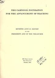 Cover of: Annual report - Carnegie Foundation for the Advancement of Teaching