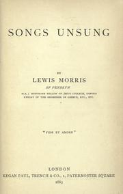 Cover of: Songs unsung by Sir Lewis Morris