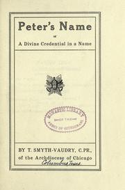Cover of: Peter's name