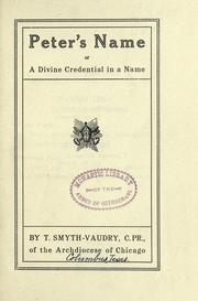 Cover of: Peter's name by Telesphor Smyth-Vaudry