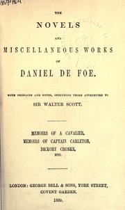 Cover of: Novels and miscellaneous works. by Daniel Defoe