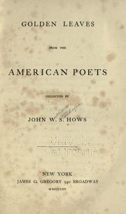 Cover of: Golden leaves from the American poets