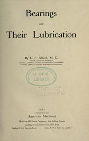 Cover of: Bearings and their lubrication by Leon Pratt Alford