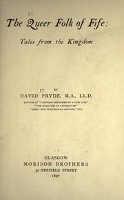 Cover of: The queer folk of Fife by David Pryde, David Pryde