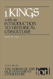 Cover of: One Kings: With an Introduction to Historical Literature (Forms of the Old Testament Literature)