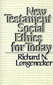 Cover of: New Testament social ethics for today