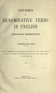 Cover of: Studies on denominative verbs in English