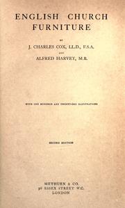 Cover of: English church furniture by J. Charles Cox