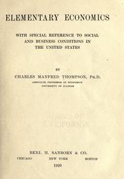 Cover of: Elementary economics: with special reference to social and business conditions in the United States