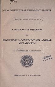 A review of the literature of phosphorus compounds in animal metabolism by Ernest Browning Forbes