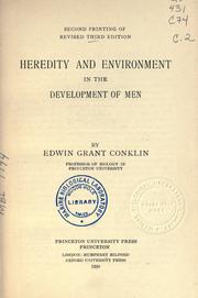 Cover of: Heredity and environment in the development of men by Edwin Grant Conklin