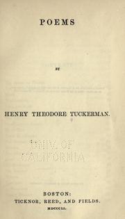 Cover of: Poems by Henry T. Tuckerman