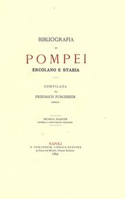 Cover of: Bibliografia di Pompei, Ercolano e Stabia by Friedrich Furchheim