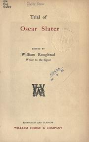 Cover of: Trial of Oscar Slater