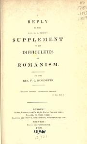 Cover of: A reply to the Rev. G.S. Faber's supplement to his Difficulties of Romanism by F. C. Husenbeth