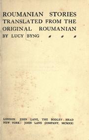 Roumanian stories by Lucy Byng