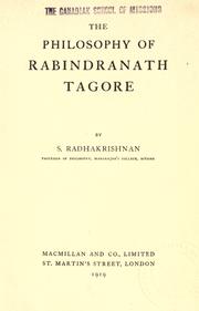 Cover of: The philosophy of Rabindranath Tagore by Sarvepalli Radhakrishnan, Sarvepalli Radhakrishnan